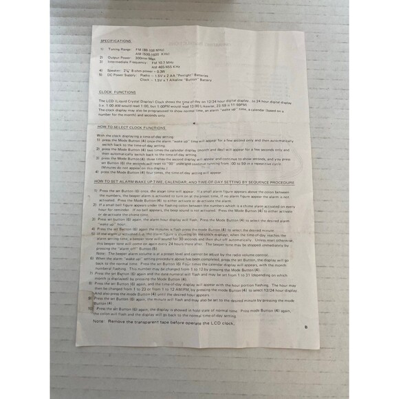 Travelers AM/FM Portable Pocket Size Radio with LCD Alarm Clock Model MFR-88 - Picture 5 of 8